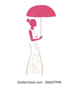 Beautiful woman with umbrella