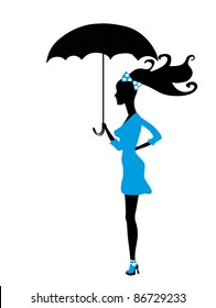 beautiful woman with umbrella