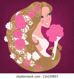 Beautiful woman vector