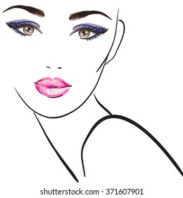 Beautiful Woman Vector Fashion Illustration Stock Vector (Royalty Free ...