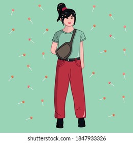 Beautiful woman vector illustration.