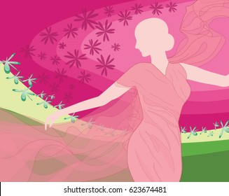 A beautiful woman vector, illustration.