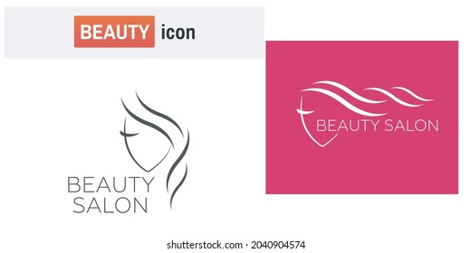 Beautiful woman vector logo template for hair salon, beauty salon, cosmetic. Beautiful woman vector