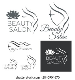 Beautiful woman vector logo template for hair salon, beauty salon, cosmetic procedures, spa center. vector logo template for hair salon