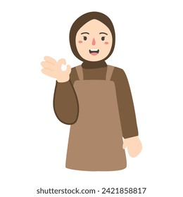 beautiful woman wearing clean gloves