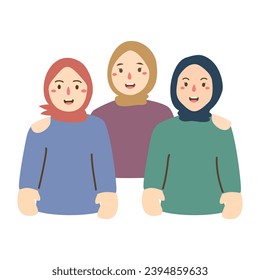 Beautiful Woman Wearing Hijab illustration