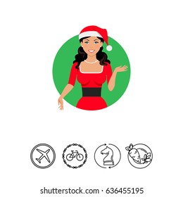 Beautiful woman wearing Santa costume