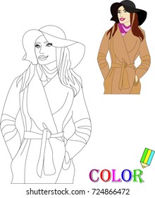 Beautiful woman's coat and hat. Perfect for illustration.