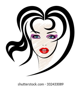 Beautiful woman's face. 