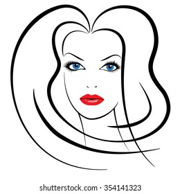 Beautiful woman's face. 