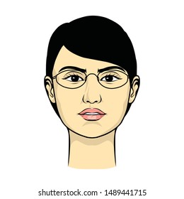 Beautiful woman's face, avatar, vector illustration
