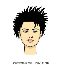 Beautiful woman's face, avatar, vector illustration