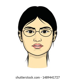 Beautiful woman's face, avatar, vector illustration