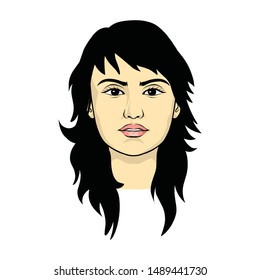 Beautiful woman's face, avatar, vector illustration