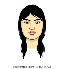 Beautiful woman's face, avatar, vector illustration