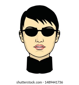 Beautiful woman's face, avatar, vector illustration