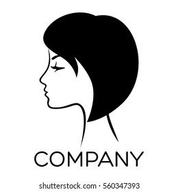 beautiful woman's face logo