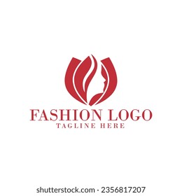 Beautiful woman's face logo design template
