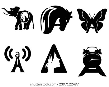 Beautiful woman's face logo design template. Hair, girl, leaf symbol. Abstract design concept for beauty salon, massage, magazine, cosmetic and Linked letters font design, union alphabet letters.