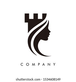 Beautiful woman's face. Vector Logo Part 2