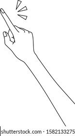 Beautiful woman's hand pointing finger