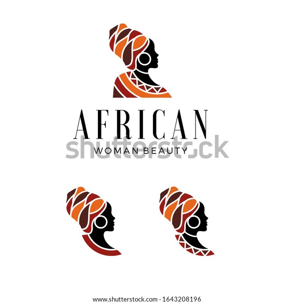 Beautiful Womans Logo Africa Distinctive Colors Stock Vector (Royalty ...
