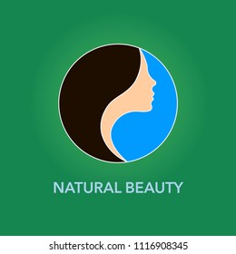 Beautiful woman's profile face . Vector illustration.