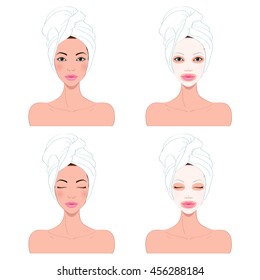 beautiful woman's skin care, beautiful young woman