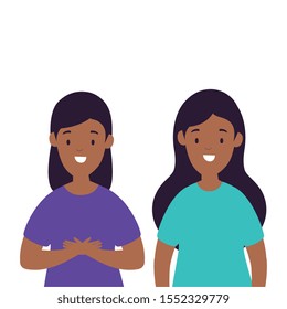 beautiful women afro avatar character icon vector illustration design