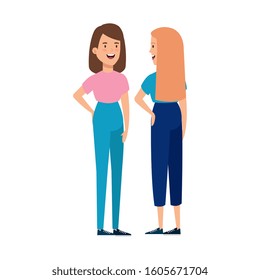 beautiful women avatar character icon vector illustration design