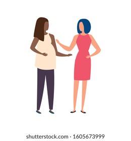 beautiful women avatar characters icons vector illustration design