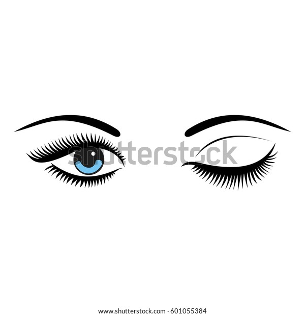 Beautiful Women Blue Eyes Make Stock Vector Royalty Free 601055384 