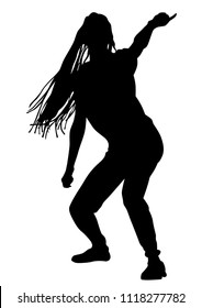 Beautiful women dansing on white background