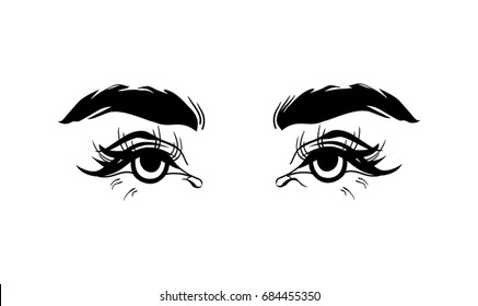 Beautiful women eyes with make up