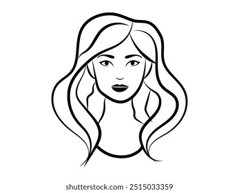 Beautiful women face line art illustration vector design