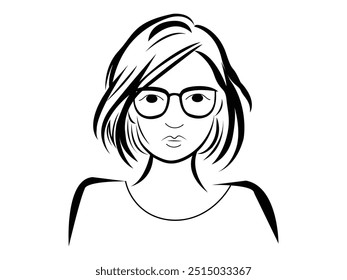 Beautiful women face line art illustration vector design