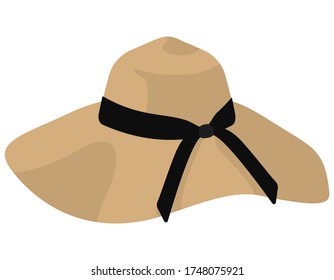 Beautiful women hat. Summer headdress in cartoon style.
