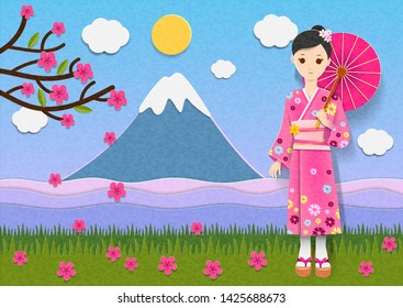 Beautiful women with kimono in Japan
