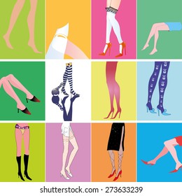 Beautiful women legs vector illustration