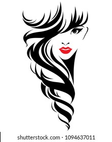 Beautiful women, logo women face makeup on white background, vector