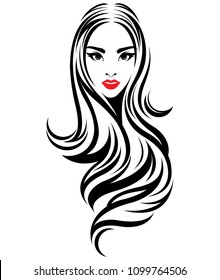 Beautiful women, logo women face makeup on white background, vector