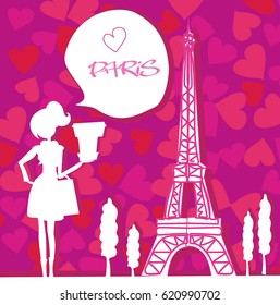 Beautiful women Shopping in Paris card 