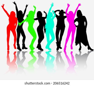 Beautiful women silhouettes