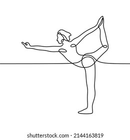 beautiful women's ballet continous drawing single line art