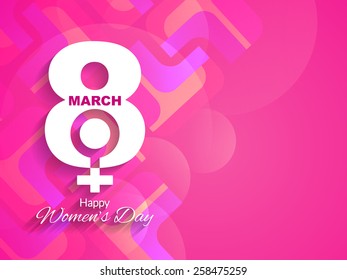 Beautiful Women's day design element on colorful background.