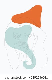 Beautiful Women's faces in one line art style