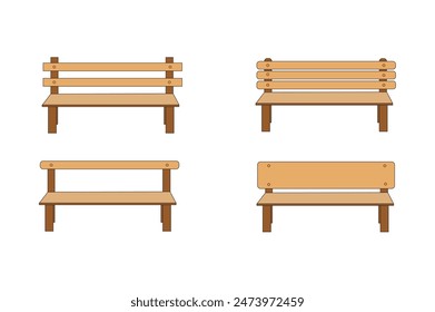 Beautiful wood Bench vector illustration for use.