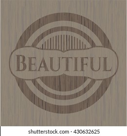Beautiful wood icon or emblem