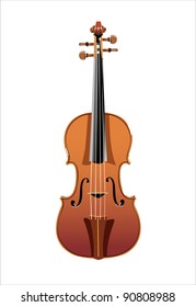 beautiful wooden cello isolated on white background