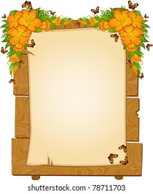 beautiful wooden pointers with flowers are isolated on the white